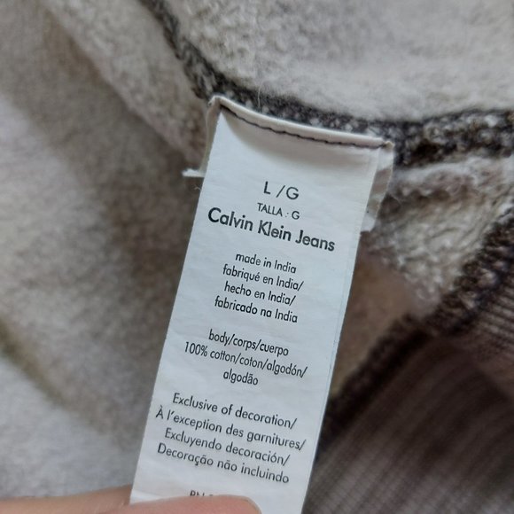 Calvin Klein Jeans Men's Grey Full Zip with Buttons Down Fleece Jacket Size L - Picture 8 of 12